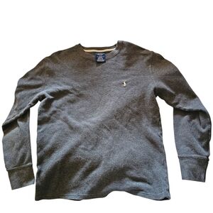 Polo Ralph Lauren Waffle Knit Long Sleeve Shirt Gray Small